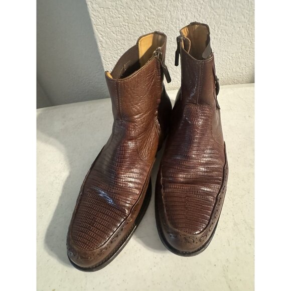 Franco Cuadra Men’s Lizard Skin Boots Brown Size 25 / US 8.5 Exotic Western - Picture 2 of 14